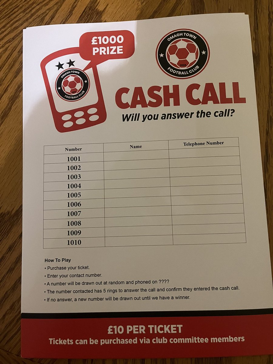 🔴⚪️⚫️ Club Fundraiser 🔴⚪️⚫️

Chance to win £1000 and raise funds &amp; support  Omagh Town FC

Live Draw will take place on Friday 2nd May

Payments can be made via paypal

paypal.com/ncp/payment/NJ…