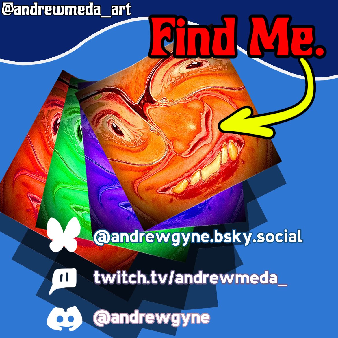 andrewmeda_art's tweet image. HI NEW FOLLOWERS‼️‼️ I’m Andrew and my Main Goal is to Vibe and Draw (and post pics of my cats)
I love music, anime, steam engines, silly voices, old electronics, weird kitschy sci-fi and doing stupid bits. I stream sometimes too!
Enjoy what i bring to your TL (or don’t)