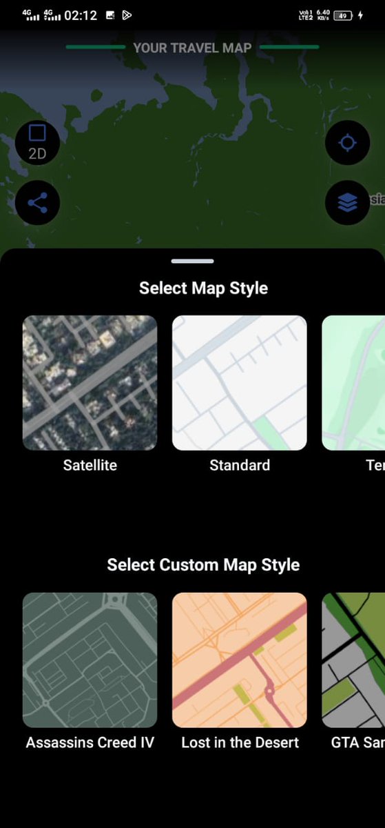 madhav_kwatra's tweet image. Some updates about my app GumiGumi.

- Added 3d Globe view with multiple styles from @Mapbox 
- A share modal for sharing your stats in a polaroid style photo
- Added 2d custom map styles from snazzy maps
- Image uploads using @supabase 
- Custom image markers on map

#notjustdev
