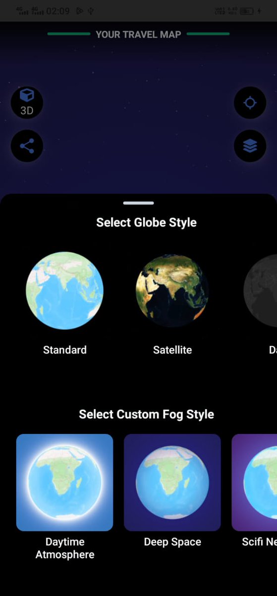 madhav_kwatra's tweet image. Some updates about my app GumiGumi.

- Added 3d Globe view with multiple styles from @Mapbox 
- A share modal for sharing your stats in a polaroid style photo
- Added 2d custom map styles from snazzy maps
- Image uploads using @supabase 
- Custom image markers on map

#notjustdev