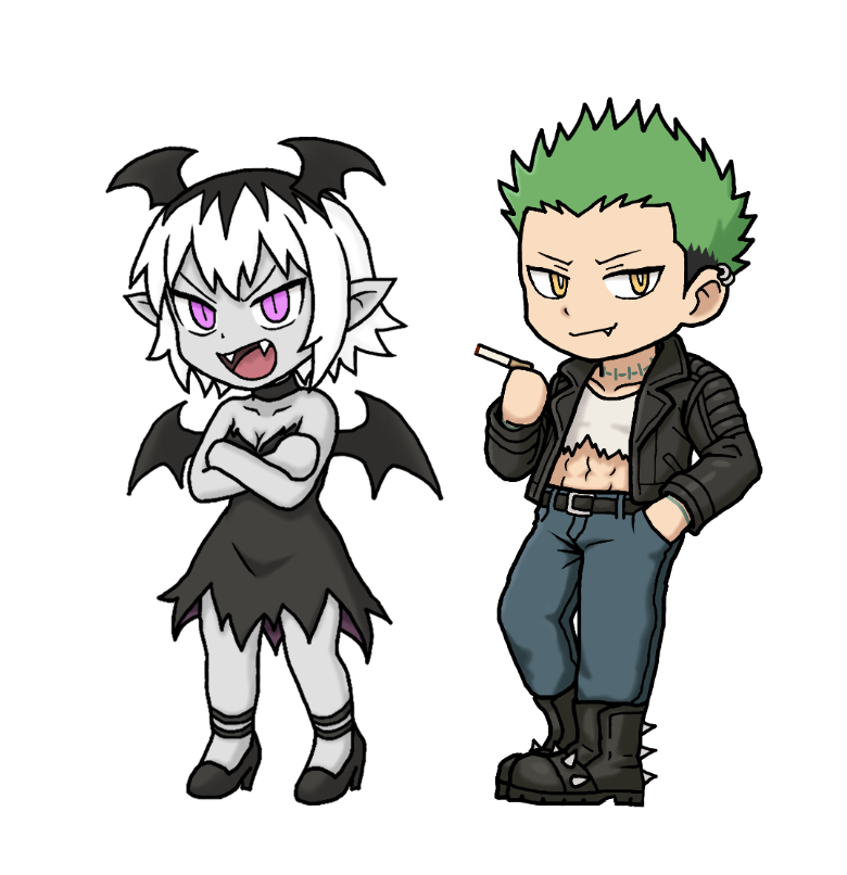 here is them next to each other while i'm still working on the next character