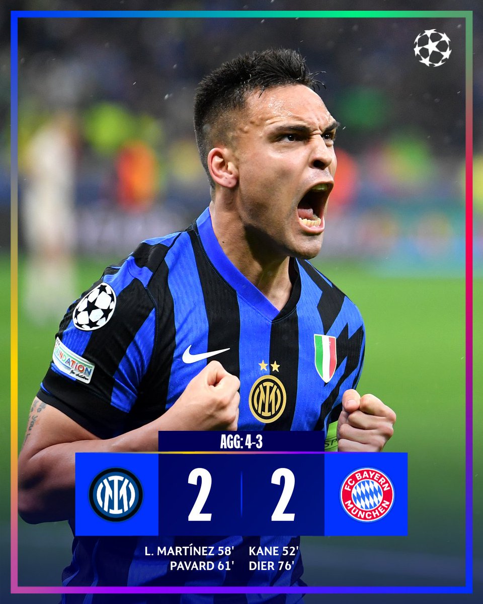 Inter make it to the final four ⚫🔵

#UCL