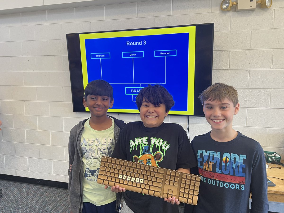 And we have a winner! Fastest typer in <a href="/MrsGavigan/">Samantha Gavigan</a> class! A big congrats B! #itmatters #type #fifthgrade