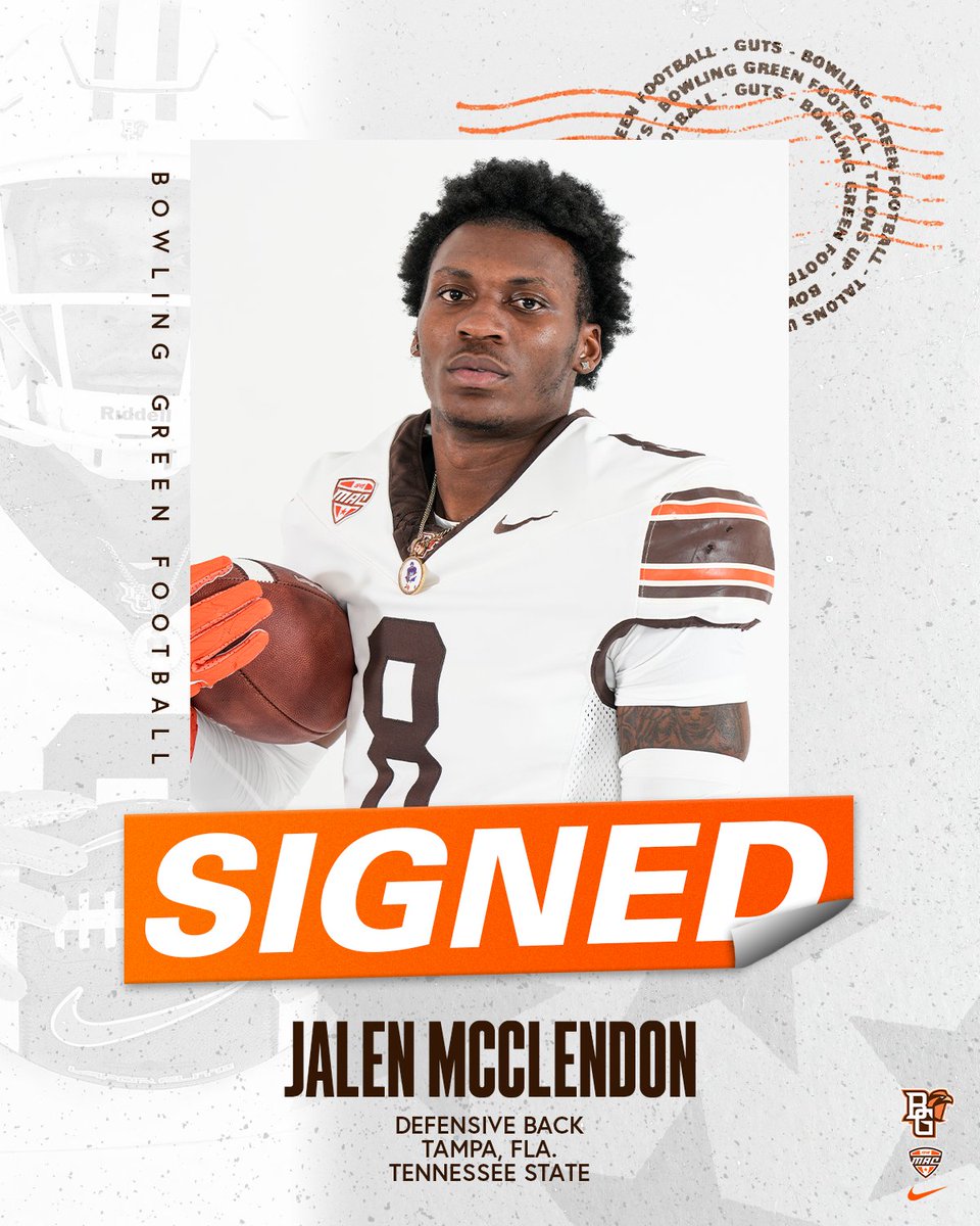BGSU Football (@bg_football) on Twitter photo ππππππ βοΈ
We would like to officially welcome Jalen McClendon (<a href="/_8problemz/">Jalen mcClendon</a>) to the BGSU Family π
#Guts x #AyZiggy ππππππ βοΈ
We would like to officially welcome Jalen McClendon (<a href="/_8problemz/">Jalen mcClendon</a>) to the BGSU Family π
#Guts x #AyZiggy