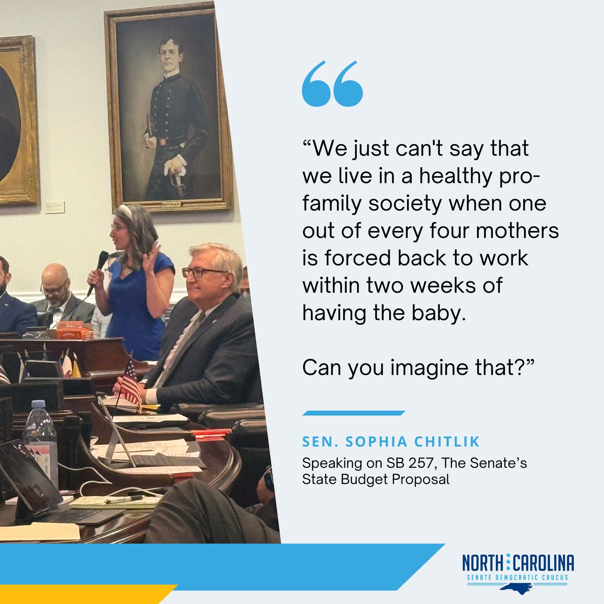 NC Senate Democrats (@ncsenatedems) on Twitter photo By tabling Senator <a href="/sophiafornc/">sophiafornc</a>'s measures on childcare and paid family leave, Republicans turned their backs on working parents - AGAIN.
North Carolina’s families deserve better than this. #ncpol By tabling Senator <a href="/sophiafornc/">sophiafornc</a>'s measures on childcare and paid family leave, Republicans turned their backs on working parents - AGAIN.
North Carolina’s families deserve better than this. #ncpol