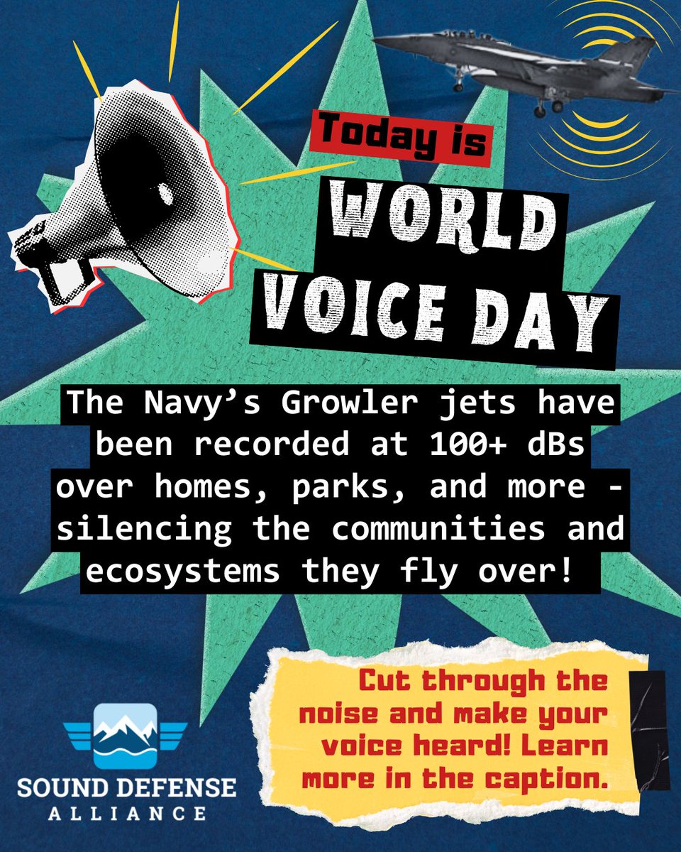 Today is World Voice Day! 

Take action today by using your voice and commenting on the Navy's woefully inadequate 2025 Draft Amended Analysis to their EIS! 

Learn more about the Navy’s Draft Amended Analysis and how to submit comments to the Navy here: sounddefensealliance.org/draft-amended-…