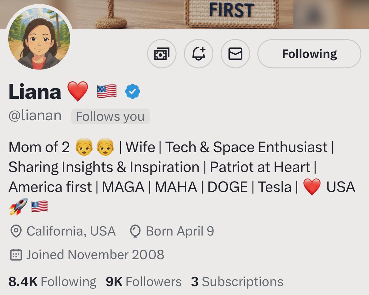 Joseph Pino (@josephpino_) on Twitter photo Please consider adding my friend Liana. She is a MAGA mom, she engages often, she creates her own content and sheβs a very kind person.
<a href="/lianan/">Liana β€οΈ πΊπΈ</a>
Thank you. πΊπΈ Please consider adding my friend Liana. She is a MAGA mom, she engages often, she creates her own content and sheβs a very kind person.
<a href="/lianan/">Liana β€οΈ πΊπΈ</a>
Thank you. πΊπΈ