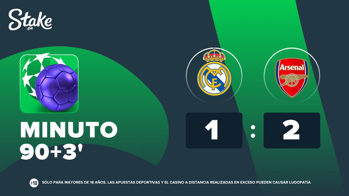PeruStake's tweet photo. #RMvsARS por #ChampionsLeague 🏆
Y se acabó. Martinelli 🇧🇷 sentencia el partido 😌
Apuesta aquí: https://t.co/iPqZBD2t78 https://t.co/G2L9kFFrn4