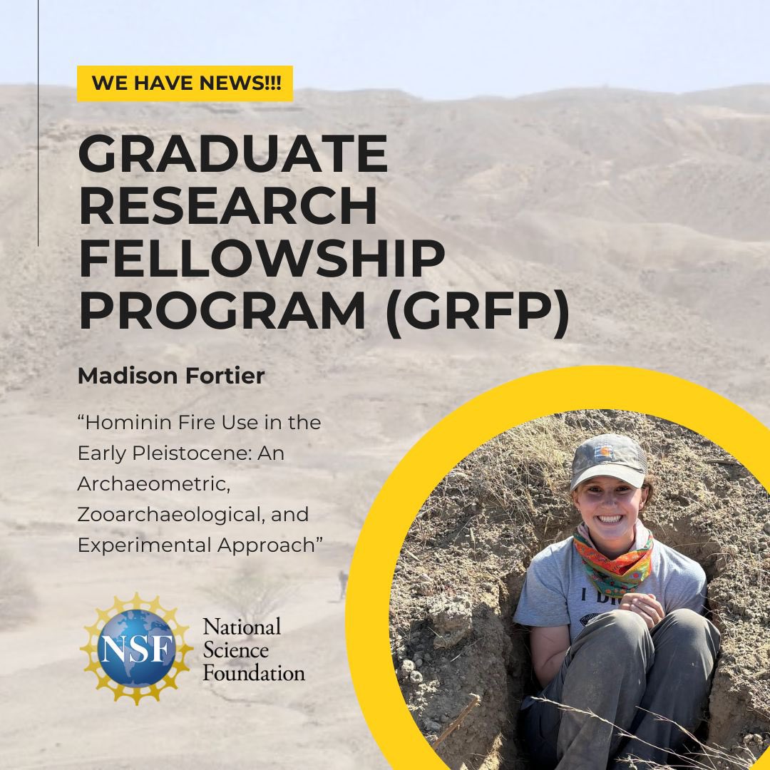 Koobi Fora Fldschl (@koobiforafs) on Twitter photo Congrats to former KFFS student and current grad researcher Madison Fortier on receiving the <a href="/NSF/">U.S. National Science Foundation</a> GRFP! Madison is looking to better understand hominin fire use through the faunal record Congrats to former KFFS student and current grad researcher Madison Fortier on receiving the <a href="/NSF/">U.S. National Science Foundation</a> GRFP! Madison is looking to better understand hominin fire use through the faunal record