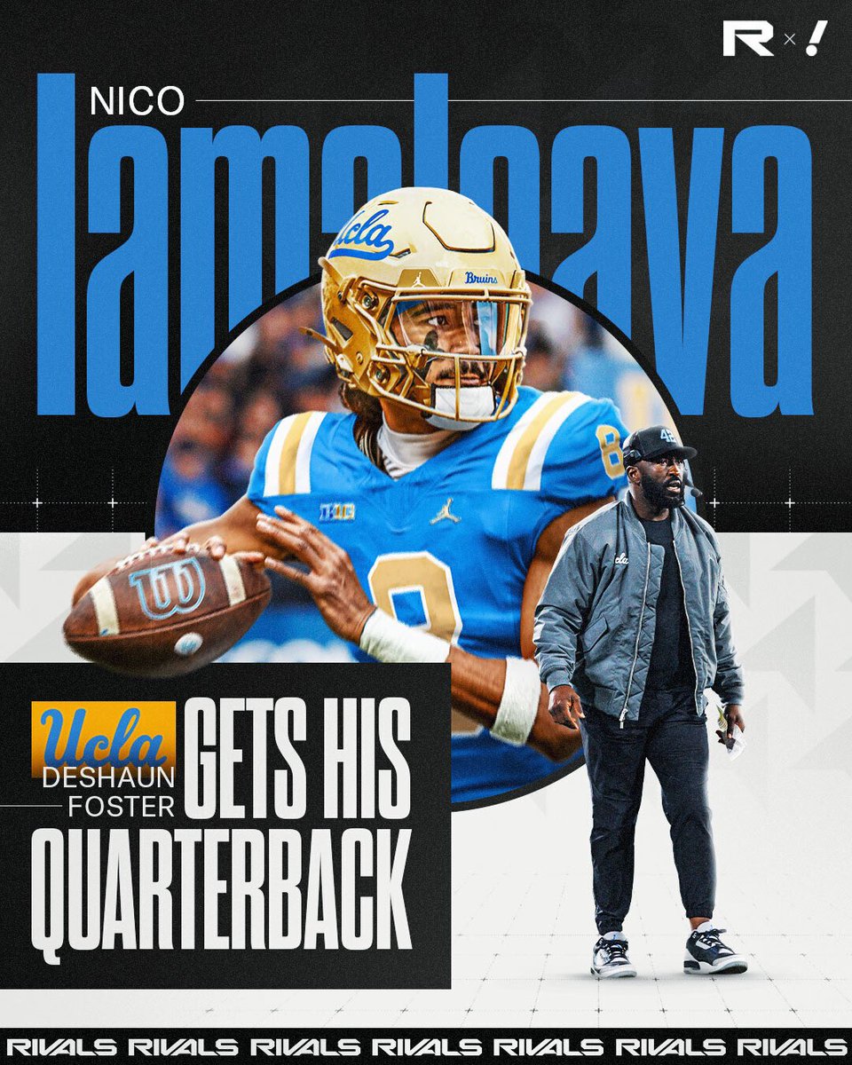 Rivals (@rivals) on Twitter photo BREAKING:
Nico Iamaleava is expected to transfer to UCLA, according to <a href="/BruceFeldmanCFB/">Bruce Feldman</a>. BREAKING:
Nico Iamaleava is expected to transfer to UCLA, according to <a href="/BruceFeldmanCFB/">Bruce Feldman</a>.