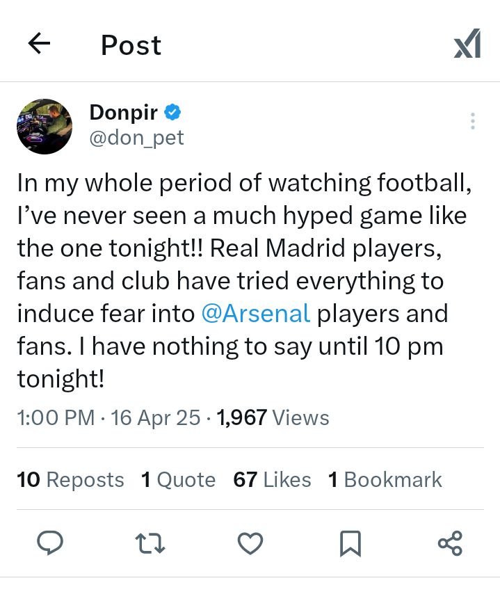 Awom96's tweet image. Na man u be, Doc. Had to screenshot this after you tweeted earlier. Congratulations to us #ARSENAL❤️