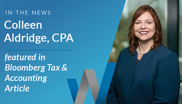 Colleen Aldridge, CPA, leader of the firm's State &amp; Local Tax Practice Group, was recently featured in a Bloomberg Tax &amp; Accounting article.
warrenaverett.com/news/colleen-a…