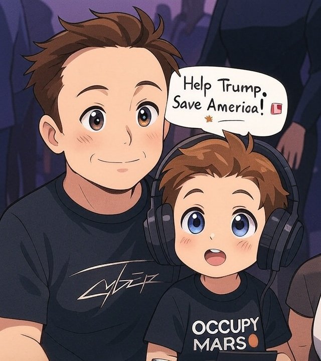 Lil X said to his father, Elon Musk: "Save America, Help Trump." 🇺🇲