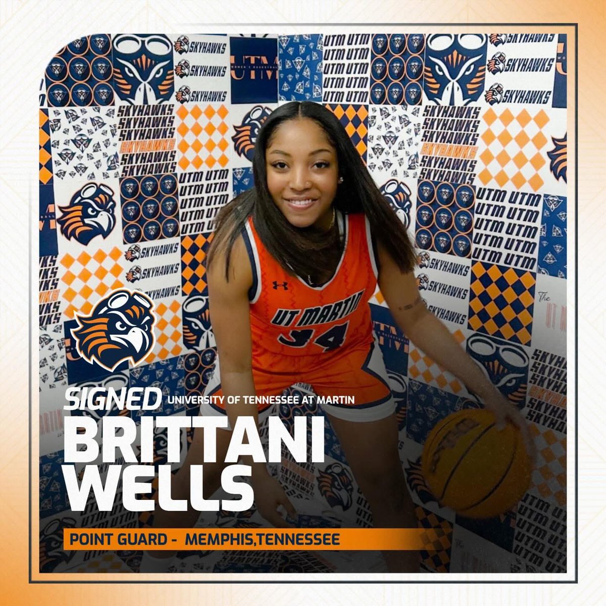 UT Martin Women’s Basketball (@utmartinwbb) on Twitter photo Skyhawk Fans!! Meet the newest addition to our roster, Brittani Wells! Brittani is a 5’7”transfer from Three Rivers. Welcome to Martin !! 🧡💙 <a href="/bwells2023/">Brittani Wells</a> Skyhawk Fans!! Meet the newest addition to our roster, Brittani Wells! Brittani is a 5’7”transfer from Three Rivers. Welcome to Martin !! 🧡💙 <a href="/bwells2023/">Brittani Wells</a>