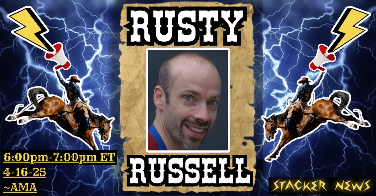 Stacker News (@stacker_news) on Twitter photo We've got an AMA coming up soon with a FOSS legend, the one and only <a href="/rusty_twit/">TheRustyTwit</a>!
Join us at 6PM ET this evening to shoot him your questions on free/open source development, coding #Bitcoin Lightning, and any other gloriously nerdy topics you've got on your mind. We've got an AMA coming up soon with a FOSS legend, the one and only <a href="/rusty_twit/">TheRustyTwit</a>!
Join us at 6PM ET this evening to shoot him your questions on free/open source development, coding #Bitcoin Lightning, and any other gloriously nerdy topics you've got on your mind.