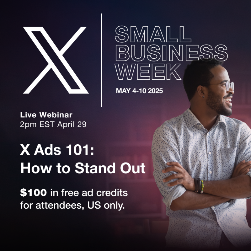 XBusiness's tweet photo. Join us on Tuesday, April 29, 2025 at 2:00pm ET to maximize your advertising strategy on X. 📈