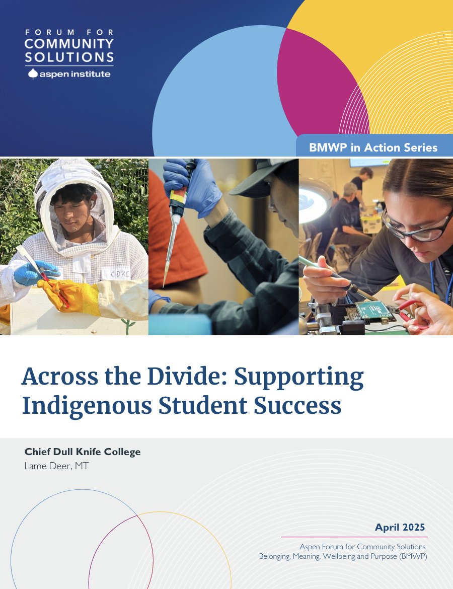 Today's Featured BMWP Case Study: Across the Divide: Supporting Indigenous Student Success explores how Chief Dull Knife College in Montana, is undergoing a transformation process to better meet the changing needs of its students &amp; community.

Learn More:
aspencommunitysolutions.org/chiefdullknife…