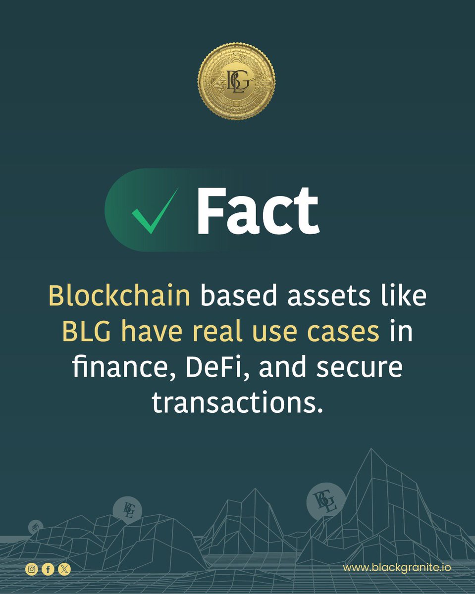 black_granite_'s tweet photo. ❌ Myth: “Crypto has no real value”
✅ Fact: BLG is backed by real-world utility, security, &amp; DeFi use cases.
Join the future of finance.

#CryptoFacts #BLGToken #DeFi #CryptoTruths #InvestSmart https://t.co/I9Ft6aI4du