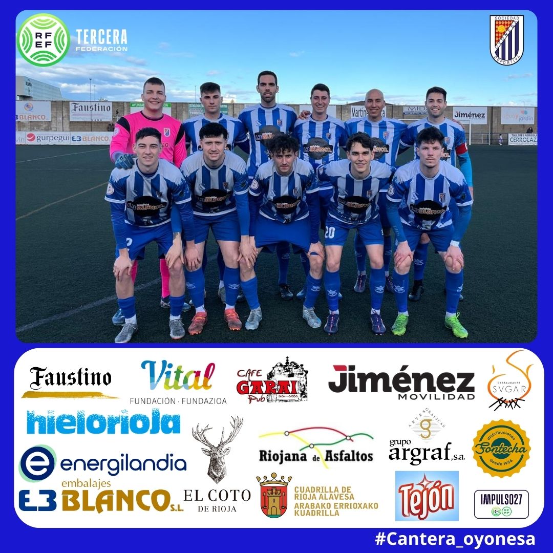 SD Oyonesa (@sdoyonesa) on Twitter photo Goazen @sdoyonesa
Seguimos 🔝🔝
Dos goles, Maestresalas e Iñaki Rivas, nos dan la victoria frente al <a href="/BALSAMAISO/">PEÑA BALSAMAISO C.F.</a>
Nos quedan 3 finales, la siguiente contra el @comillascf
#TerceraRfef #oion Goazen @sdoyonesa
Seguimos 🔝🔝
Dos goles, Maestresalas e Iñaki Rivas, nos dan la victoria frente al <a href="/BALSAMAISO/">PEÑA BALSAMAISO C.F.</a>
Nos quedan 3 finales, la siguiente contra el @comillascf
#TerceraRfef #oion