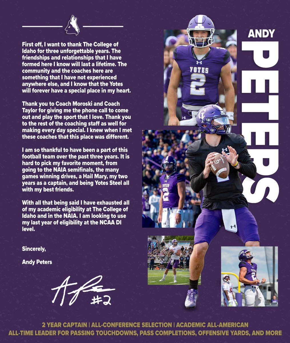Thank you College of Idaho. Forever a Yote. 💜