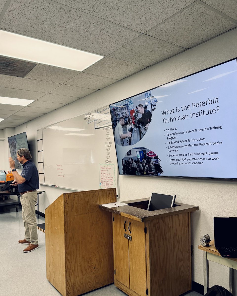 wyotech's tweet photo. Peterbilt Technician Institute spoke to our students about potential opportunities after graduation! π§
#wyotech #tradeschool #peterbilt #skilledtrades #handsonlearning #bluecollar https://t.co/1Ia45Zu97S