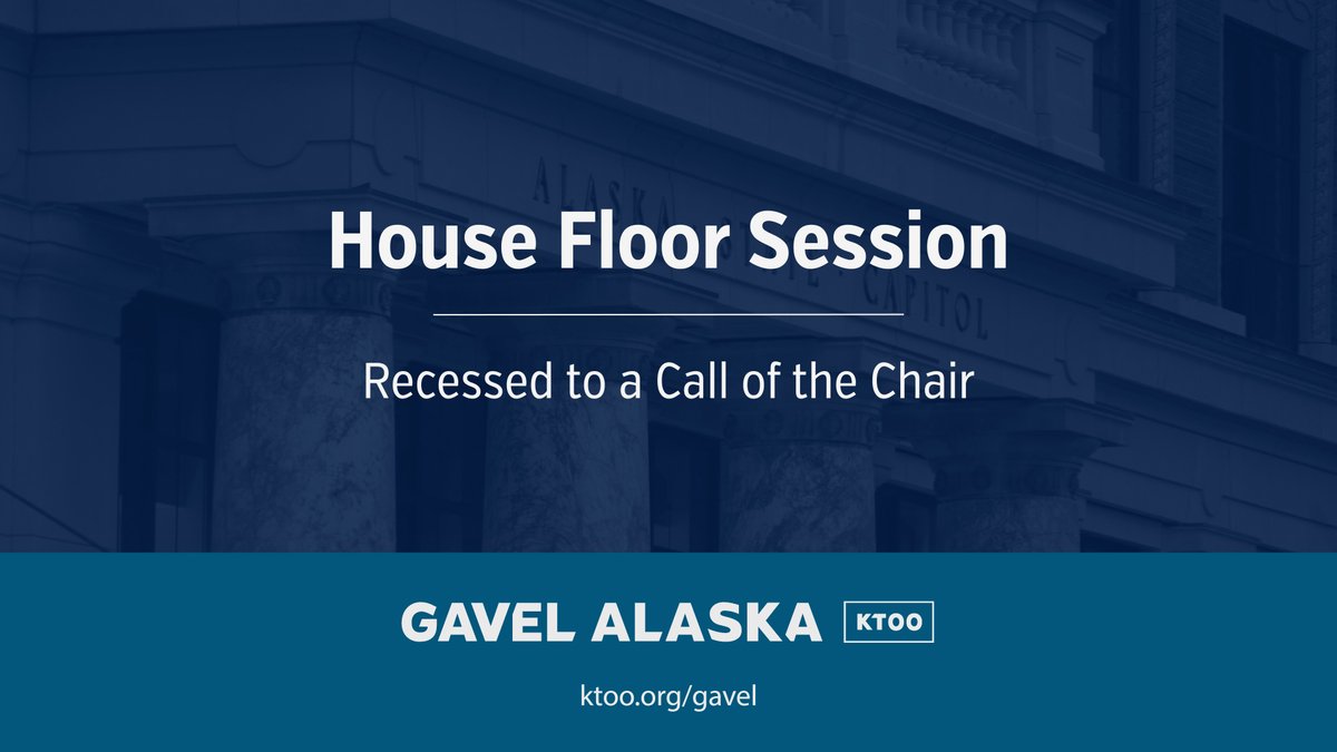 The House is recessed to approximately 2:00 p.m. The afternoon session will be streamed live here --> ktoo.org/video/gavel/wa… #akleg