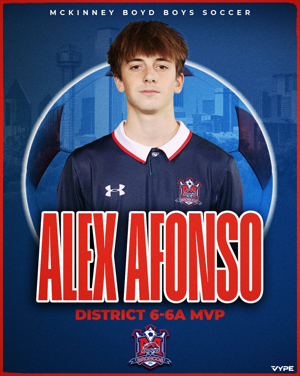 Distrcit Champ and District MVP! Alex Afonso led the district in assists and was tied for the most district goals, making him an easy choice for the 2025 District 6-6A MVP ⚽️🏆