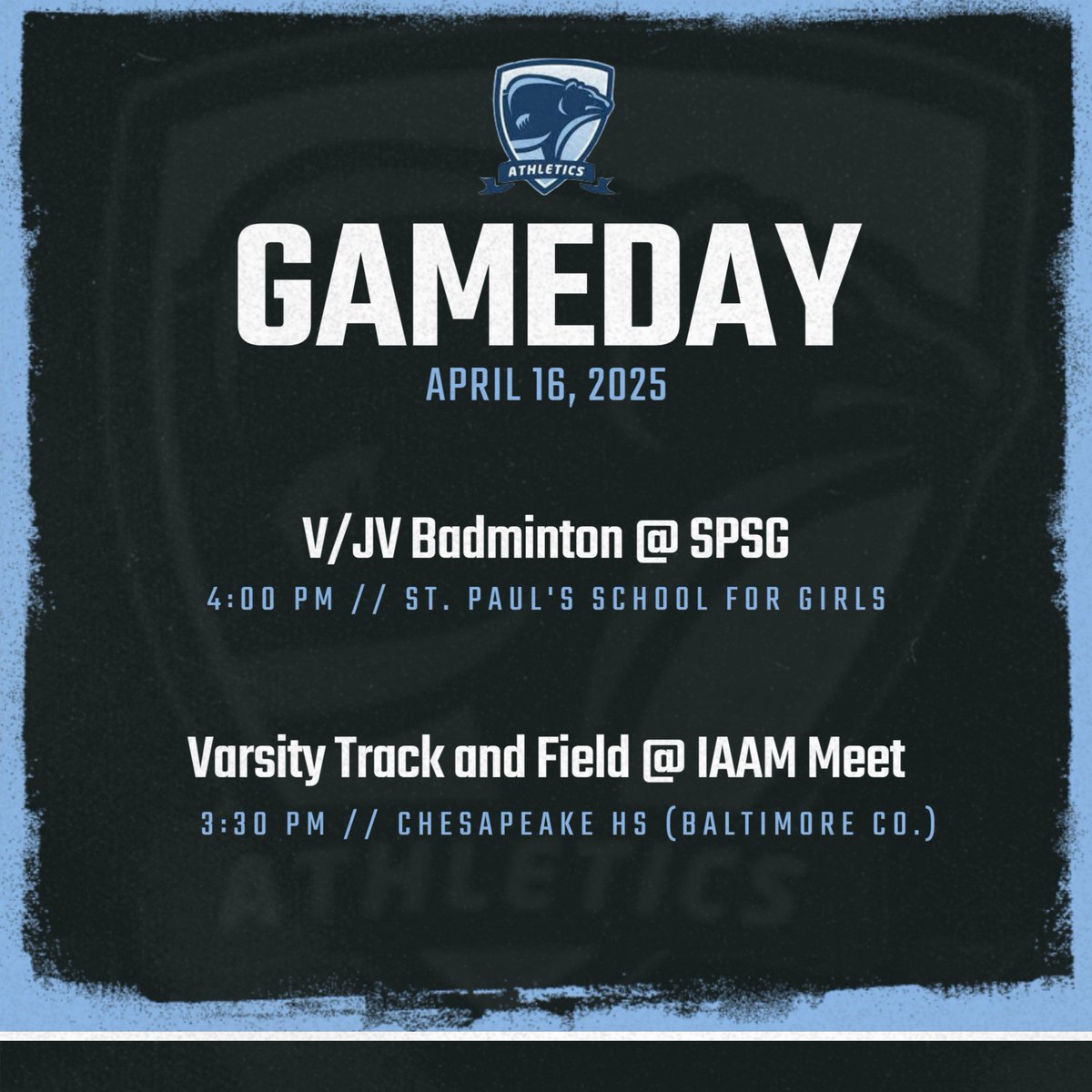 Good luck to Badminton and Track and Field today!  Both teams are off campus for their events.  #GOGRIZZLIES