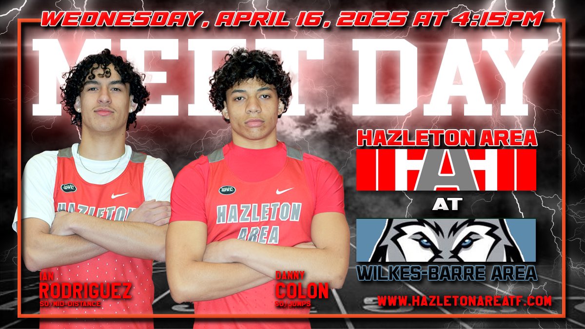 🚨MEET DAY🚨

🏃‍♂️ Varsity
📅 Today (Wednesday, April 16, 2025)
📍 Wilkes-Barre Area HS (2021 Wolfpack Way, W-B 18705)
⏰ 4:15pm