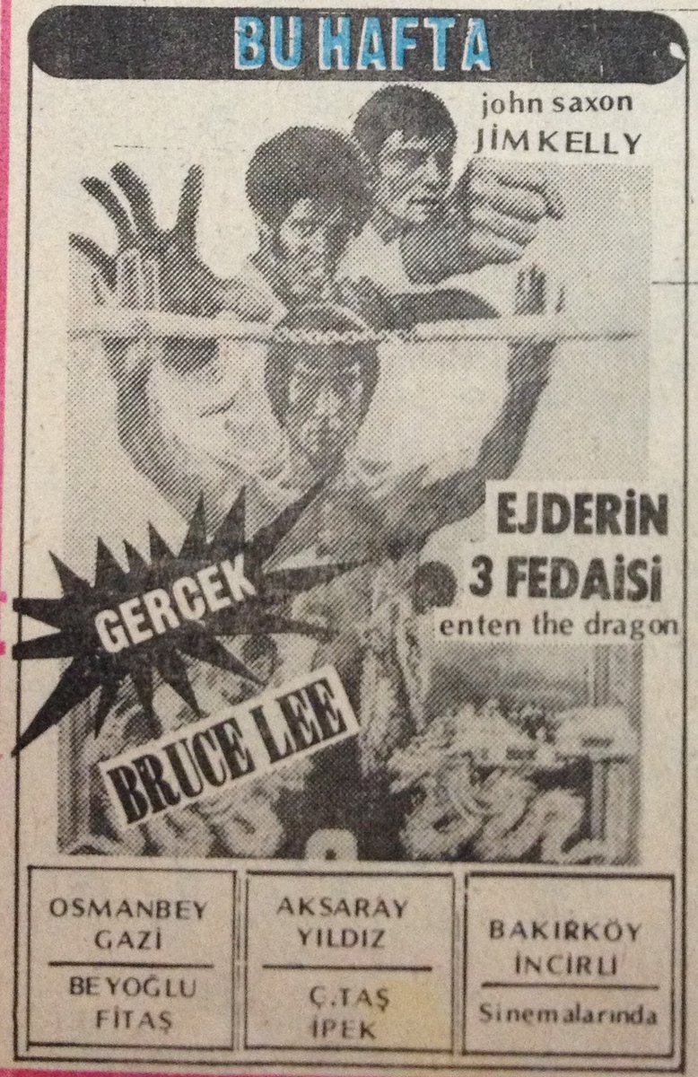 Enter the Dragon (1973)
Ejderin 3 fedaisi
Gösterim Tarihi: 18.10.1980