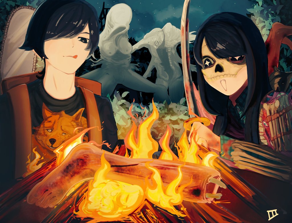 kazuki0052420's tweet image. they be doing anything but find Timmy dawg 💀💀 (me and my gf The Forest Experience)

#theforest #oc