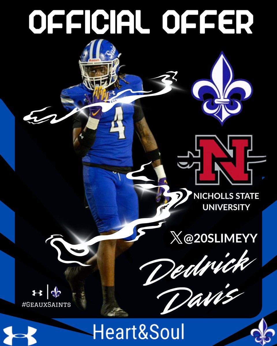 West Feliciana Football (@wfhs_fb) on Twitter photo Congratulations to Dedrick Davis! <a href="/20slimeyy/">Dedrick Davis</a> <a href="/Nicholls_FB/">Nicholls Football 🏈</a>
#HeartAndSoul #WeAreWestFel Congratulations to Dedrick Davis! <a href="/20slimeyy/">Dedrick Davis</a> <a href="/Nicholls_FB/">Nicholls Football 🏈</a>
#HeartAndSoul #WeAreWestFel