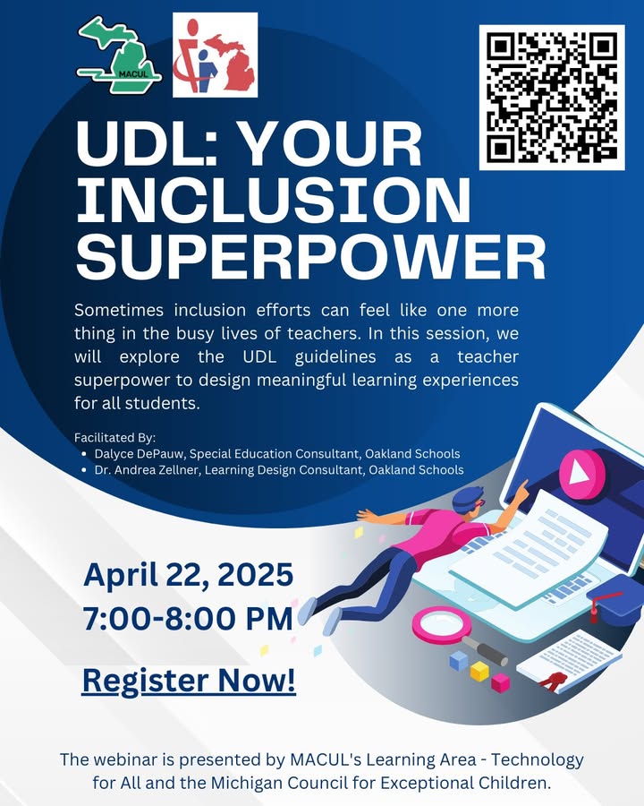 Another opportunity to Connect, Learn and Share with #MACUL25. Event info can be found at zurl.co/1yEDb  Register today at zurl.co/RFSI5