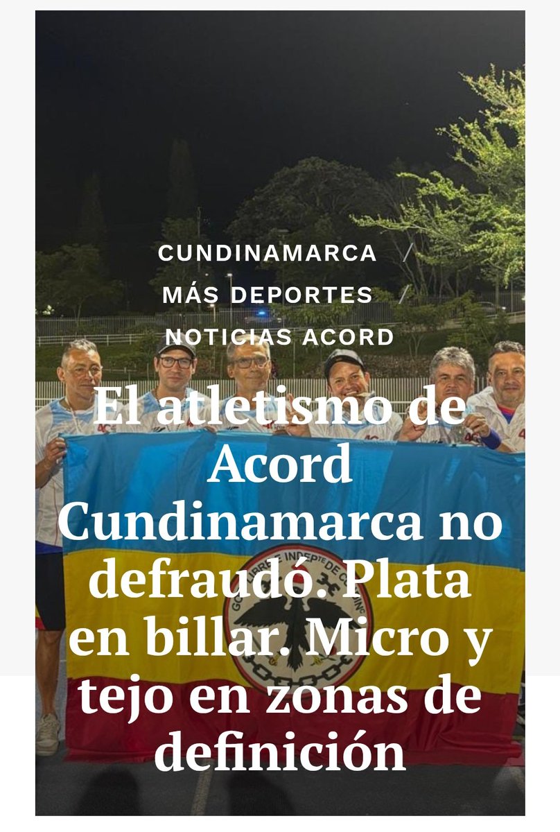 El atletismo de Acord Cundinamarca no defraudó, plata en billar, micro y tejo en zonas de definición. #SoyCundi. acordcundinamarca.com/2025/04/16/el-…