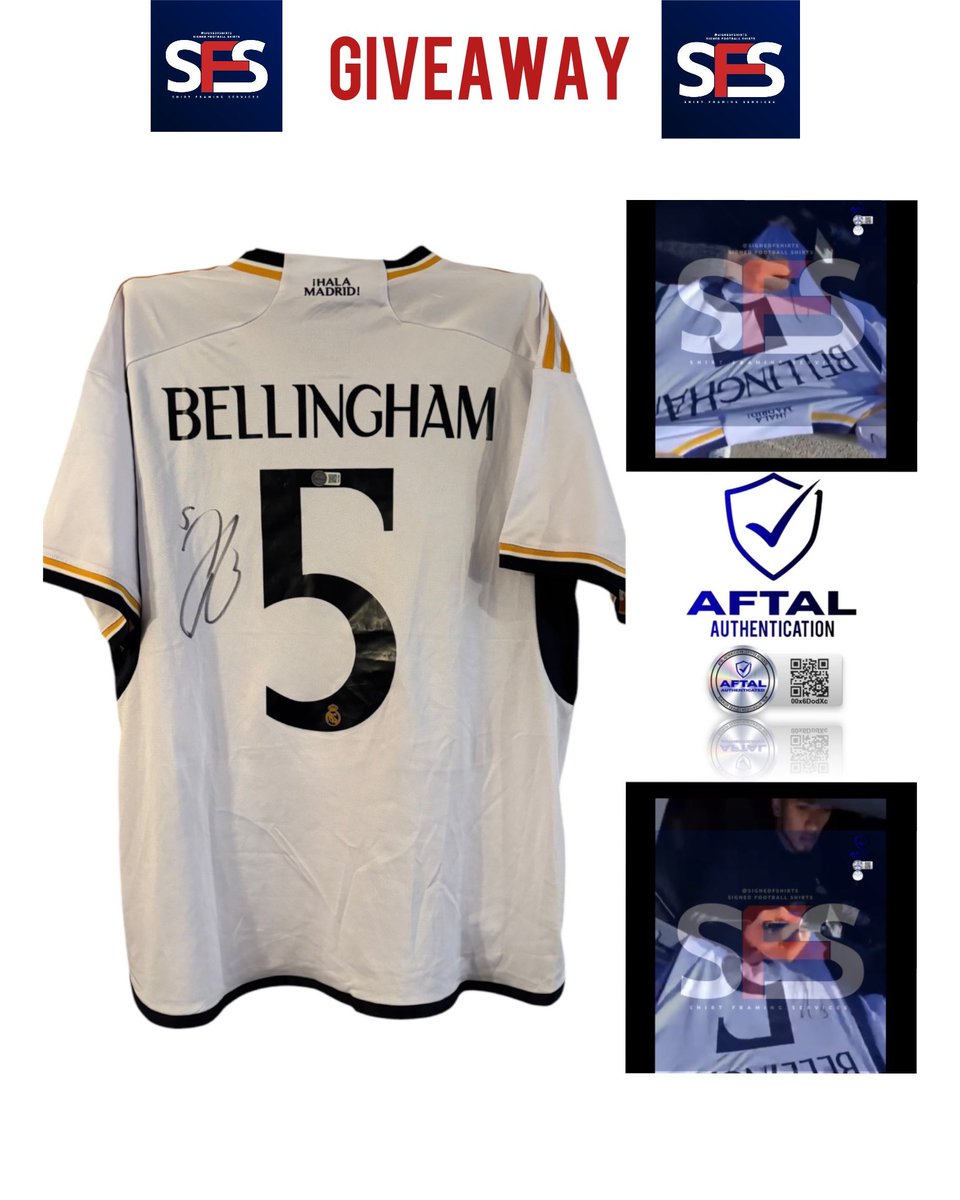 Jude Bellingham signed shirt giveaway if Real Madrid pull off the comeback tonight.

If anyone can do it, it’s them.

Unlikely? Maybe.
Impossible? Not when it’s Madrid.

RT &amp; follow to enter.

#HalaMadrid #UCL #Bellingham #RealMadrid #ChampionsLeague #Giveaway #FootballTwitter