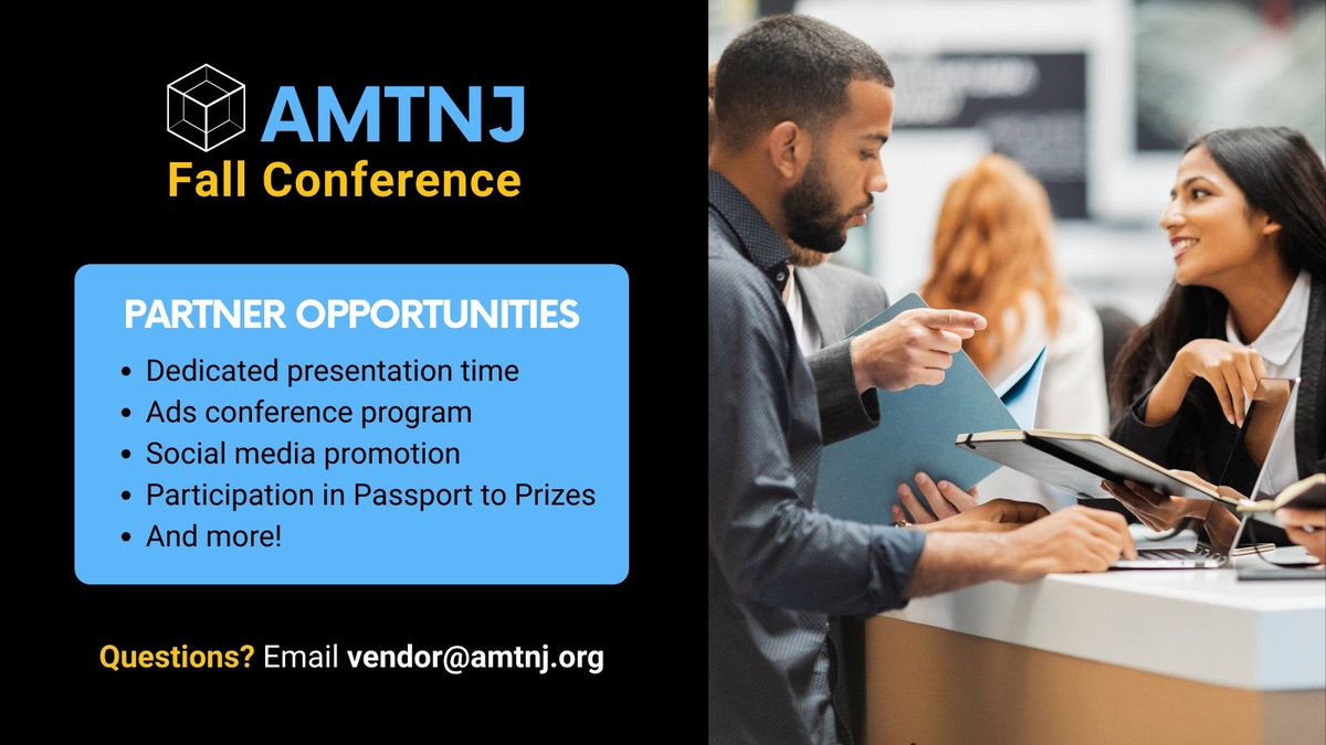 🎉 Big news from AMTNJ!

This fall, we’re hosting two statewide math conferences—and you’re invited to present, exhibit, or sponsor
Save the Dates:
• PreK–5: Nov 14, 2025
• Grades 6–12: Nov 21, 2025

docs.google.com/document/d/17r…

#AMTNJ #LearnwithAMTNJ #NJTeachers #MathConference