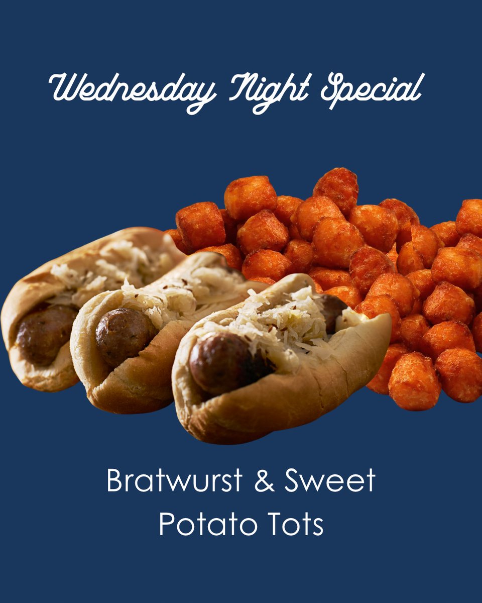 WashburnDining's tweet image. 🤌Bratwurst &amp;amp; Sweet Potato Tots🤌 Tonight for Premium Night at the Union Café. Includes sauerkraut but we don’t mind if you don’t want it-just let us know!
#yswl #CustomizeIt