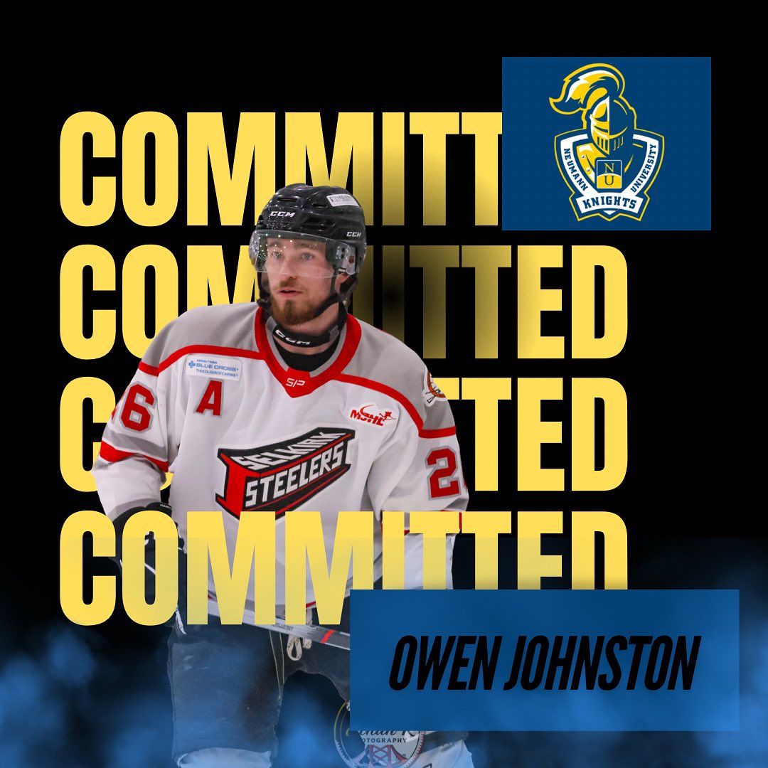 The Steelers are excited to announce that graduating defenseman Owen Johnston (04) has committed to Nuemann University NCAA DIII

Congratulations Owen and best of luck in your next chapter!

#MJHLSteelers