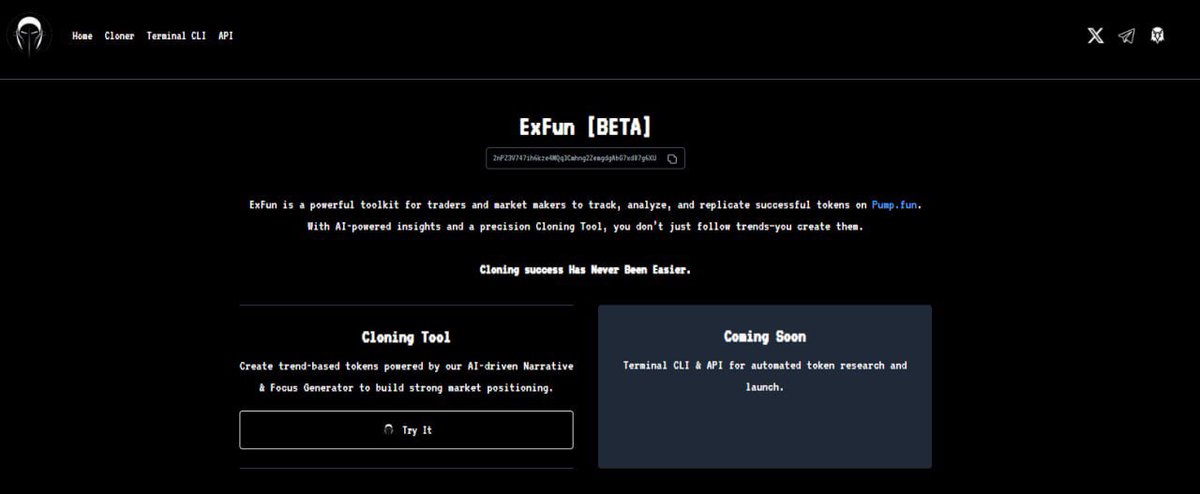 ExFunAi's tweet photo. ca is already updated on our website https://t.co/i2Qds9XLpS

lets builld together! https://t.co/bvv2XY8frZ