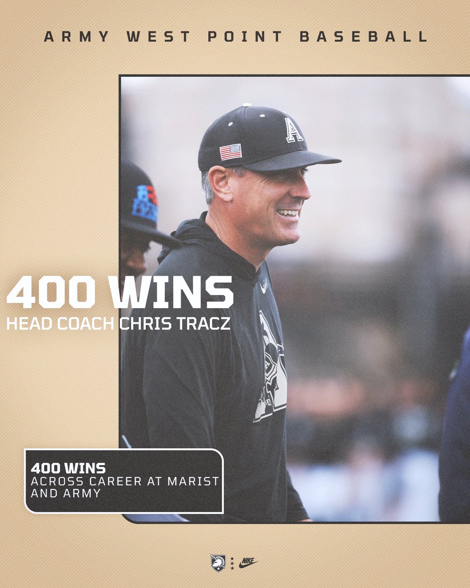 Army Baseball (@armywp_baseball) on Twitter photo Last week, head coach Chris Tracz recorded his 400th career win, across both his time at Marist and Army!
Congratulations on the milestone, <a href="/chris_tracz/">chris.tracz</a>! ๐ Last week, head coach Chris Tracz recorded his 400th career win, across both his time at Marist and Army!
Congratulations on the milestone, <a href="/chris_tracz/">chris.tracz</a>! ๐