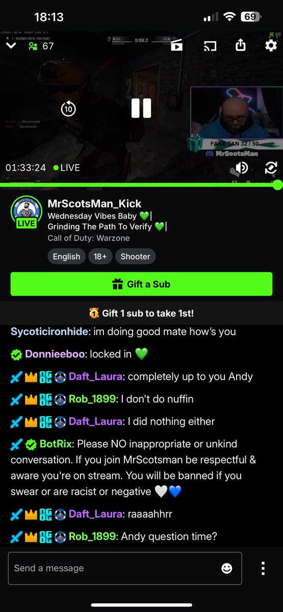 MrScotsManFB's tweet photo. We grinding baby we grinding live right now over on the beautiful green side baby @KickCommunity @kick @KickFeature 
Come drop in baby https://t.co/LT3LALugQT https://t.co/QXaScjXHQK
