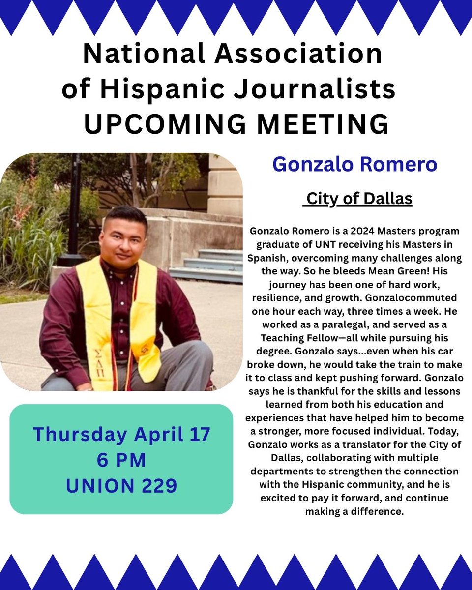 Tomorrow in the Union room 229 at 6pm

Mañana en el Unión 229 a las 6pm