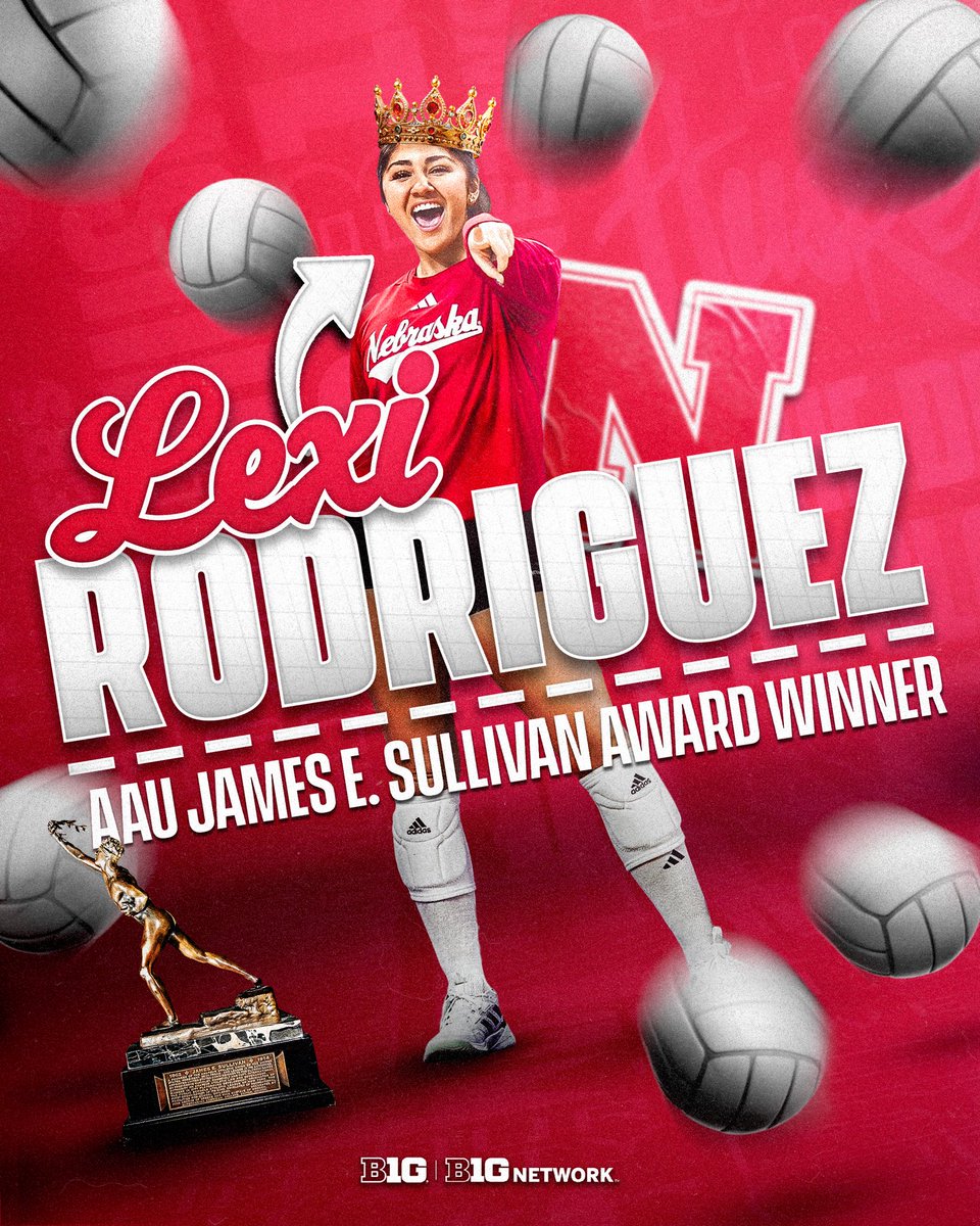 Big Ten Volleyball (@b1gvolleyball) on Twitter photo Lexi Rodriguez is the 2025 AAU James E. Sullivan recipient, awarded to the top amateur athlete at the collegiate or Olympic level ๐
#B1GVolleyball x <a href="/HuskerVB/">Nebraska Volleyball</a> Lexi Rodriguez is the 2025 AAU James E. Sullivan recipient, awarded to the top amateur athlete at the collegiate or Olympic level ๐
#B1GVolleyball x <a href="/HuskerVB/">Nebraska Volleyball</a>