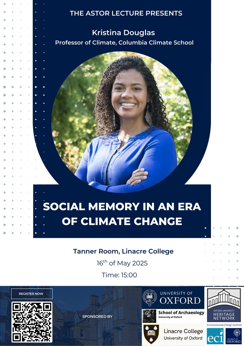 Climate change is one of the most intractable challenges of our time. How can social memory help us to build resilience? Loading, exciting and all welcome!
<a href="/kgdouglass/">Kristina Douglass</a> <a href="/UniofOxford/">University of Oxford</a>