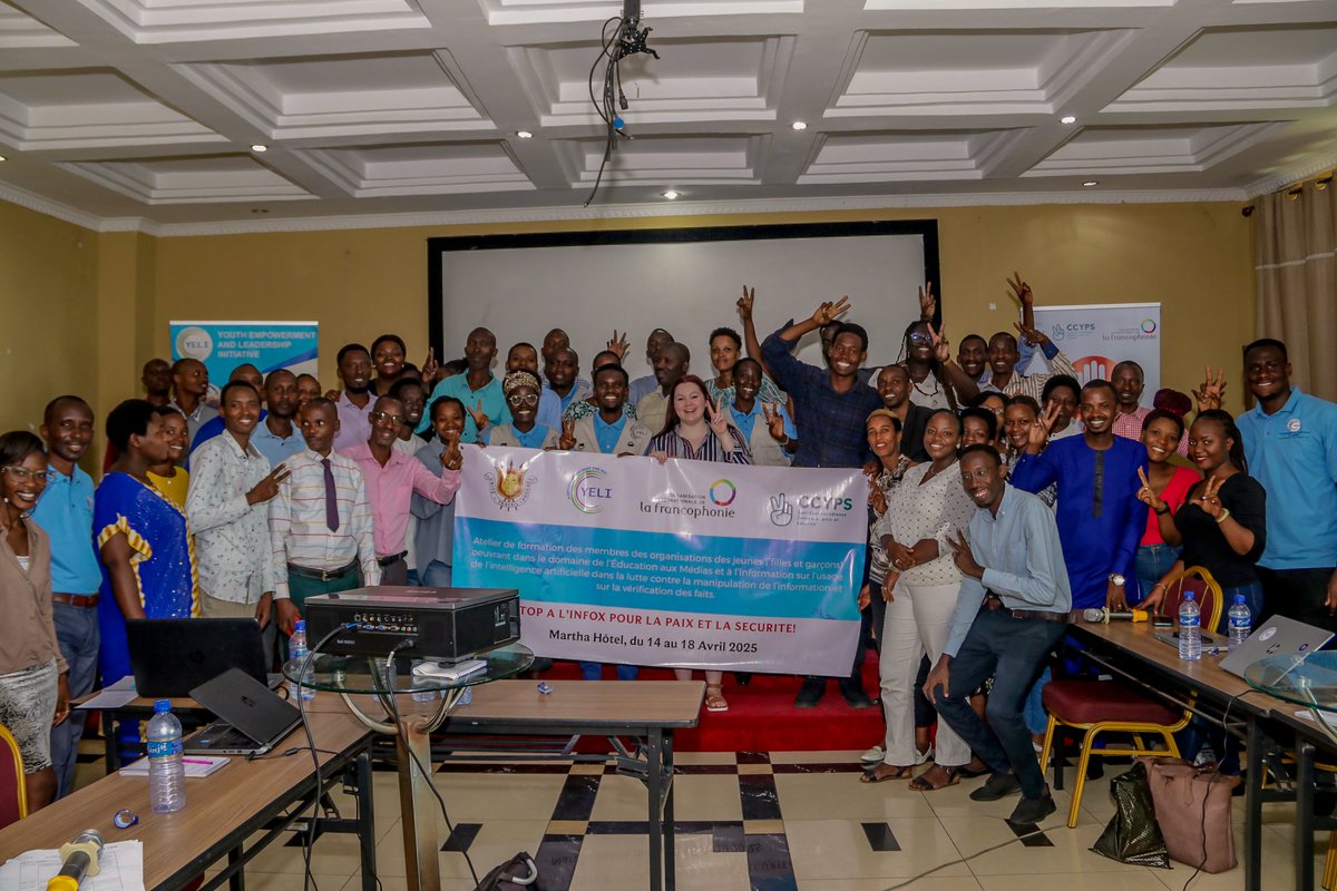 Financé par <a href="/OIFrancophonie/">La Francophonie</a>,#YELI et la Coalition #Canadienne sur l'#agenda_JPS organisent une formation à l'endroit de 50 mbres ds assoc. ds jeunes et femmes oeuvrant en #EMI y compris <a href="/Eduk_MediaBdi/">Eduk-Media Burundi</a> sur l’usage de l’#IA ds la manipulation de l’info et la vérification ds faits.