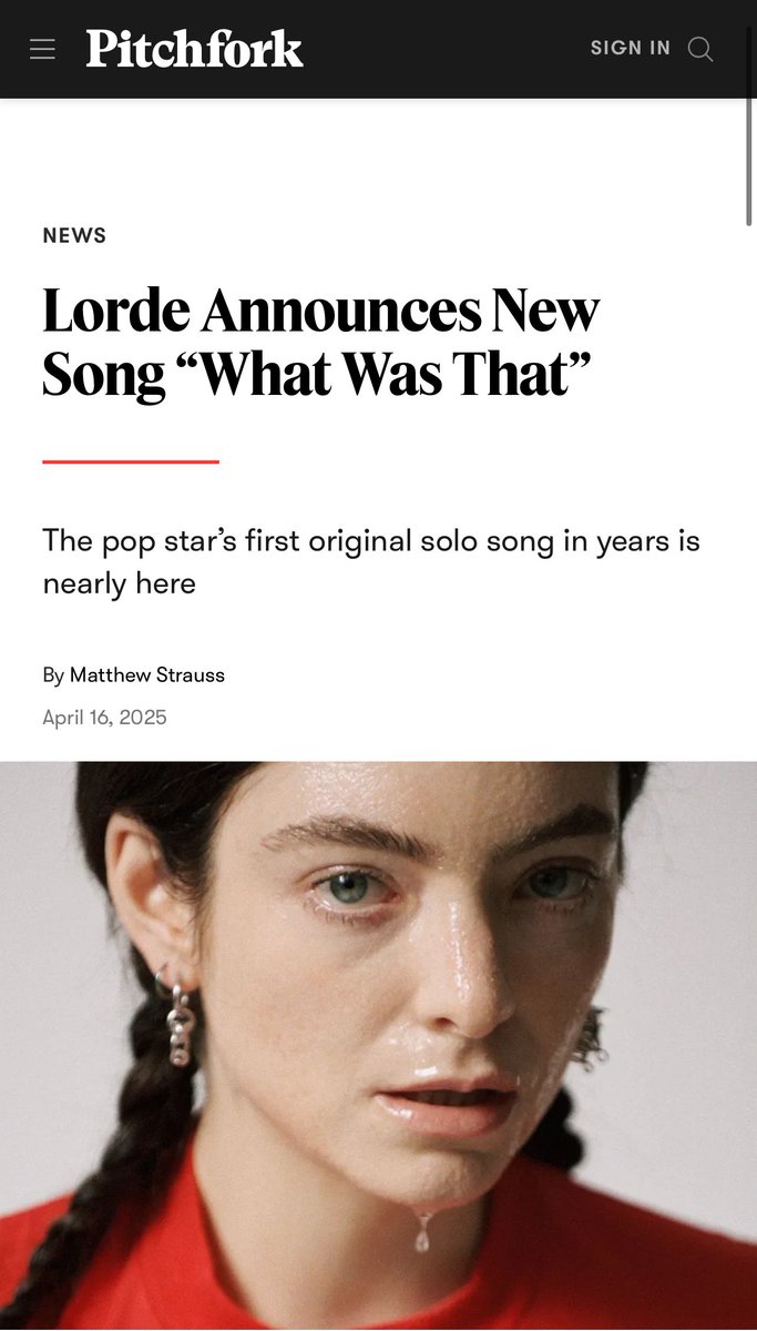 LordeHaus's tweet photo. 🚨New article by Pitchfork about Lorde latest announcement

Full article:
https://t.co/05U4oIPB4D https://t.co/zmu0Sec7iJ