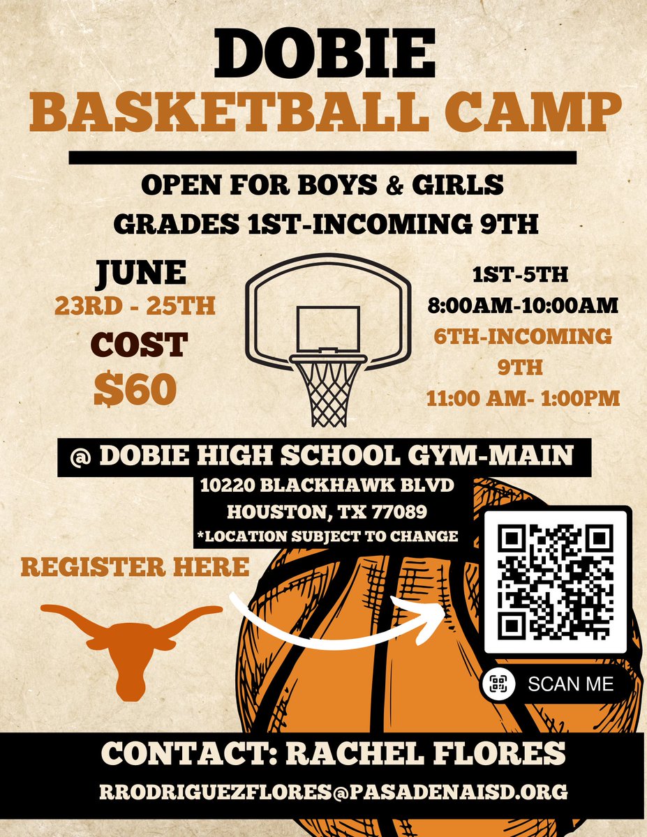 🔔 CAMP INFO 🔔 

Community!!! It is time to get your kids signed up for our annual basketball camp!! Bring your daughters, sons, nieces and nephews! Oh don’t forget the cousins, neighbors and grandkids! Our campers will get to experience some great skill training and fun! 🤘🏀