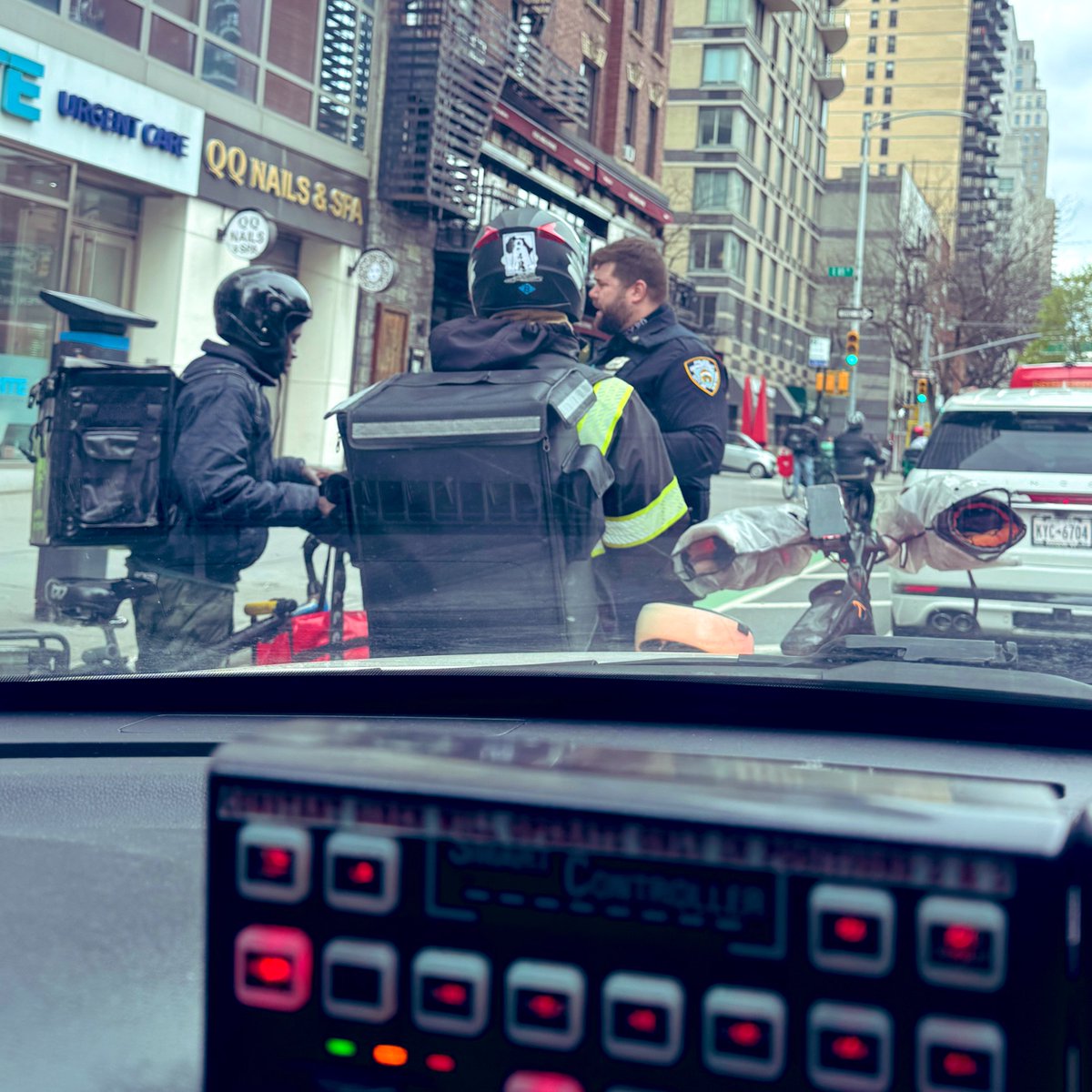 Motorists AND cyclists must yield to pedestrians, stop at red-lights, and follow all applicable traffic laws.

Speedy food deliveries should not put people at risk! Multiple tickets were issued by our Transportation Safety cops, along with strong reminders to follow all laws.