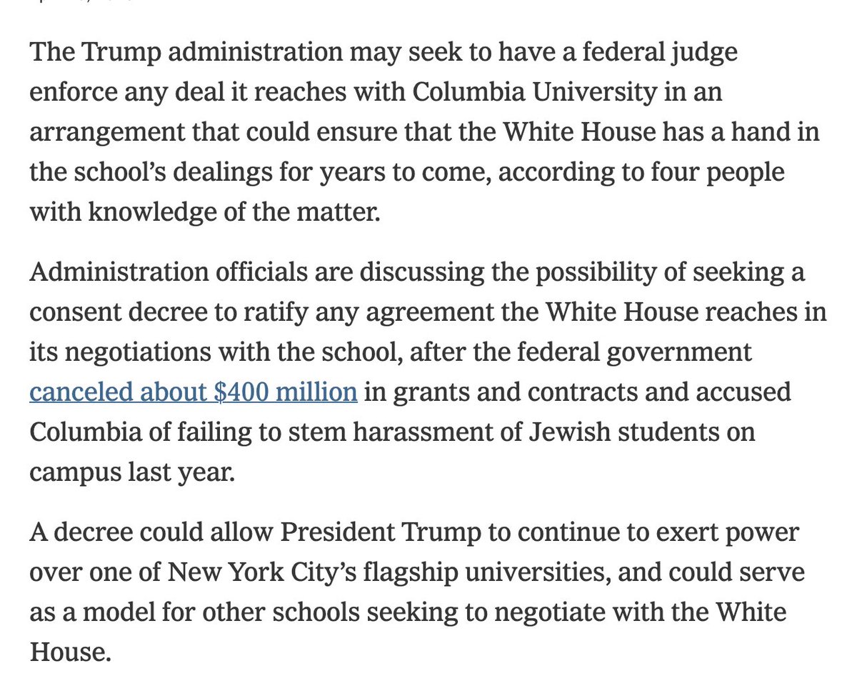 Law firms cave, the demands don't stop.

Columbia caves, the demands don't stop. 

Paramount enters settlement talks with Trump over a frivolous law suit, Trump still pushes FCC to revoke CBS's broadcast license over 60 Minutes.

Capitulation doesn't save you. You torch your