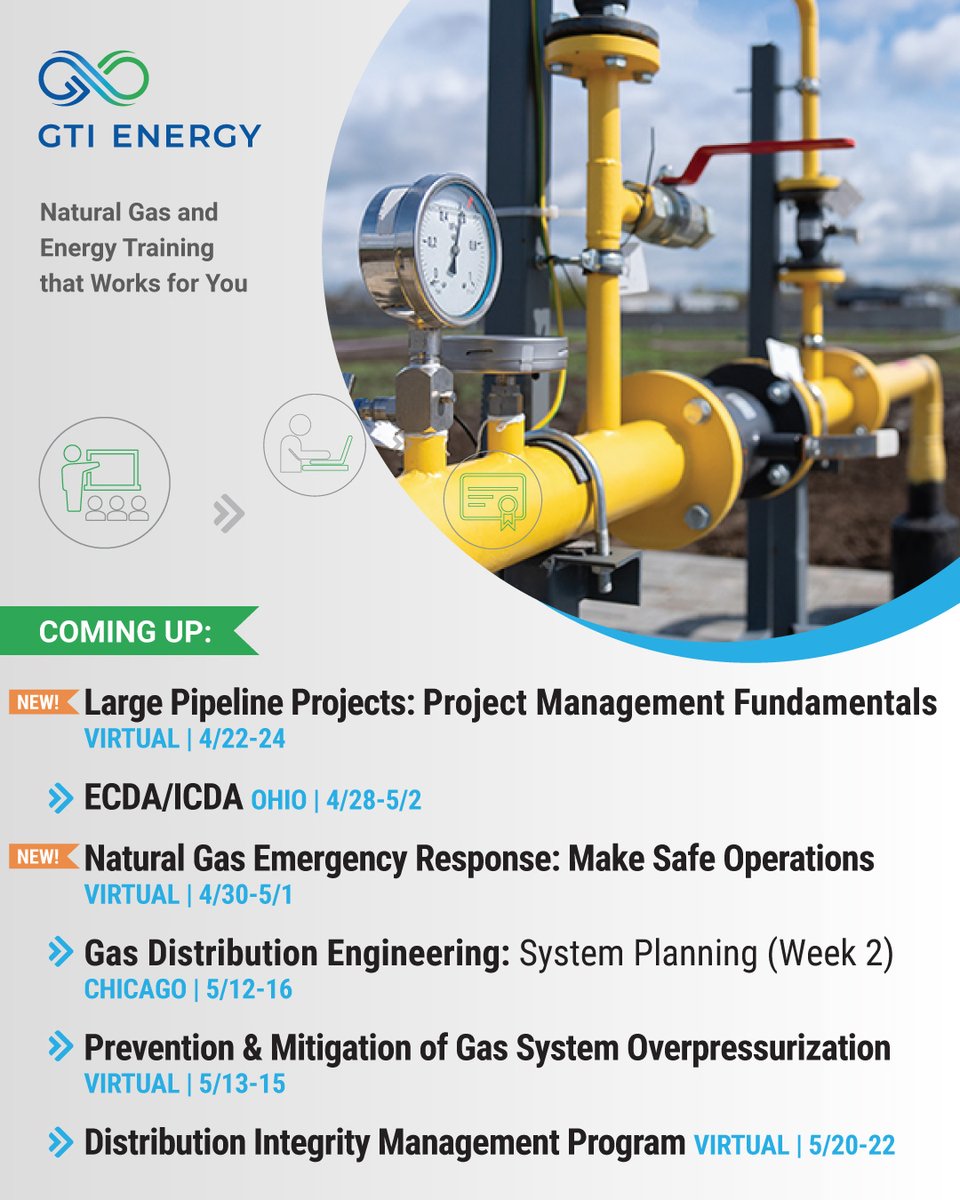 GTIeducation's tweet image. Operational risk, aging infrastructure, & emergency response gaps are real challenges. Training is your first step toward stronger systems and safer outcomes. Advance your pipeline safety strategy with one of our courses — 15% off with code TAKE15_2025!
🔗 bit.ly/4lyegy3